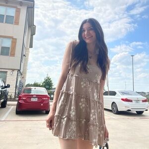 Speechless Floral Tiered Mini Dress